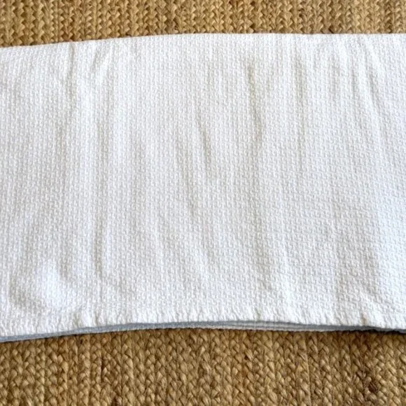 Lauren Ralph Lauren Blanket 100% Cotton Full / Queen White Basketweave Luxury - Picture 3 of 10